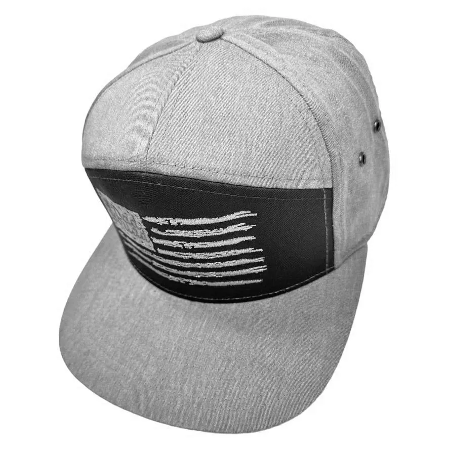 Dad Squad 7 Panel Flat Bill Hat - Grey