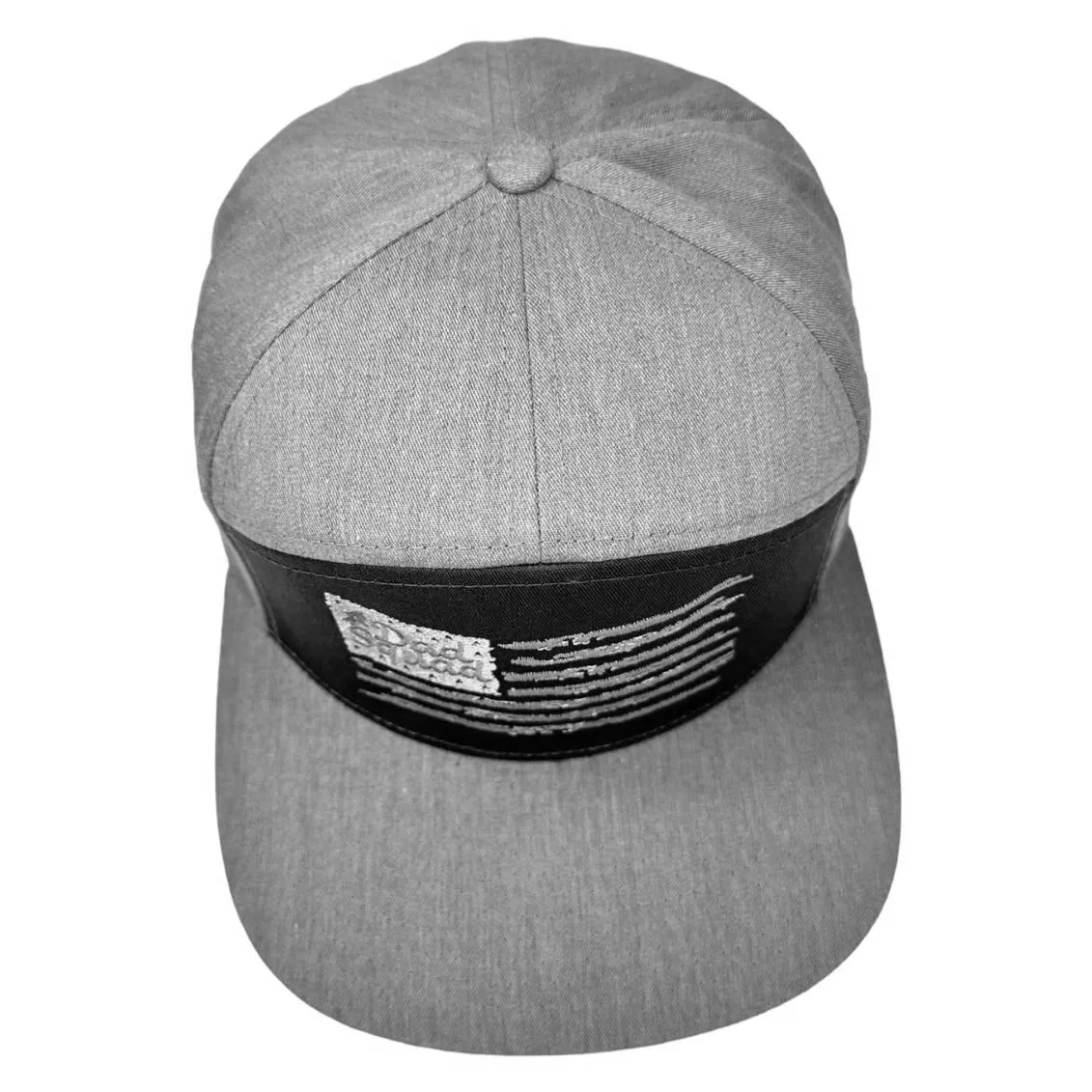 Dad Squad 7 Panel Flat Bill Hat - Grey