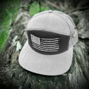 Dad Squad 7 Panel Flat Bill Hat - Grey