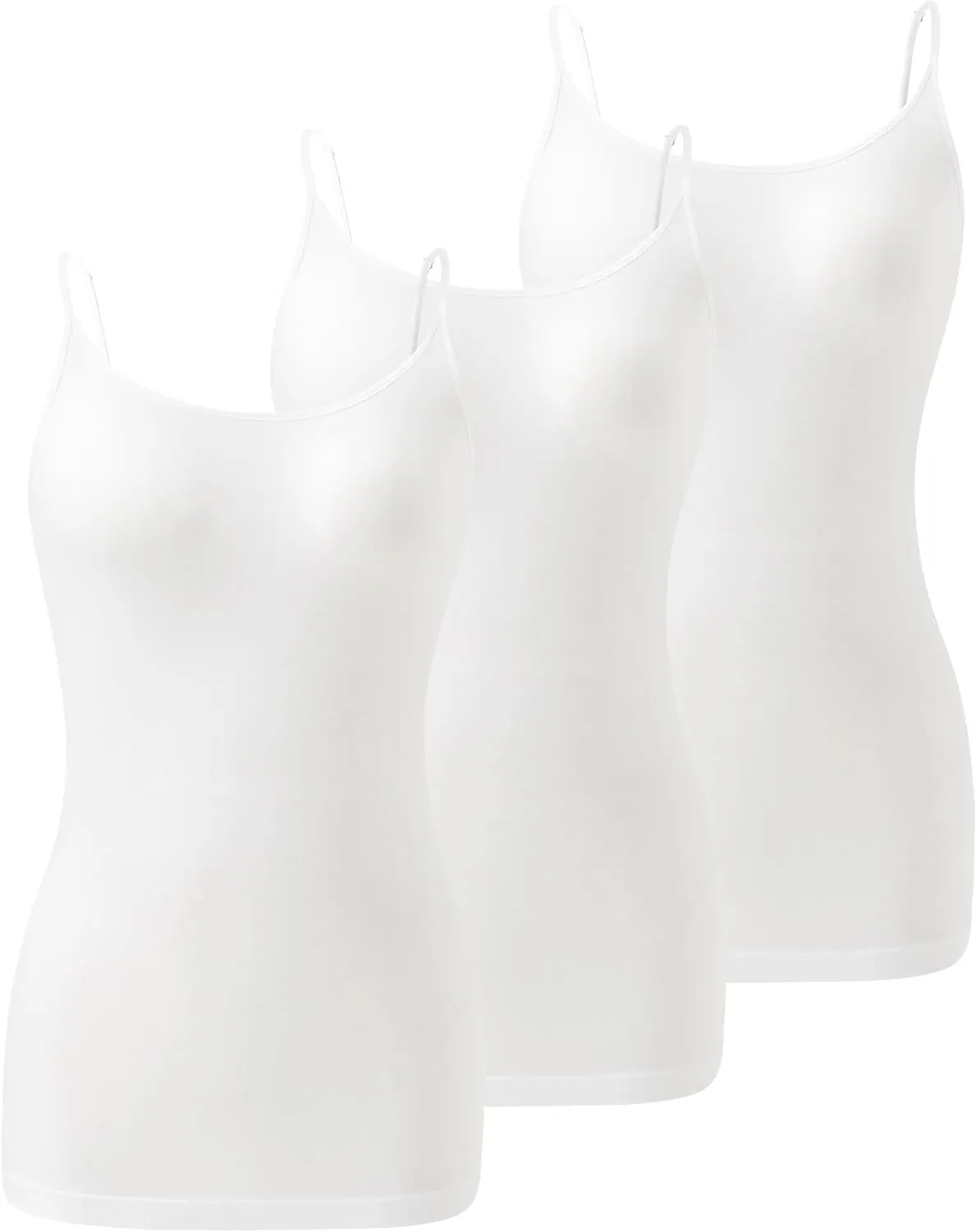 DAVID ARCHY Cotton Camisoles for Women, Airy Soft Comfortable Adjustable Spaghetti Strap 3 Pack