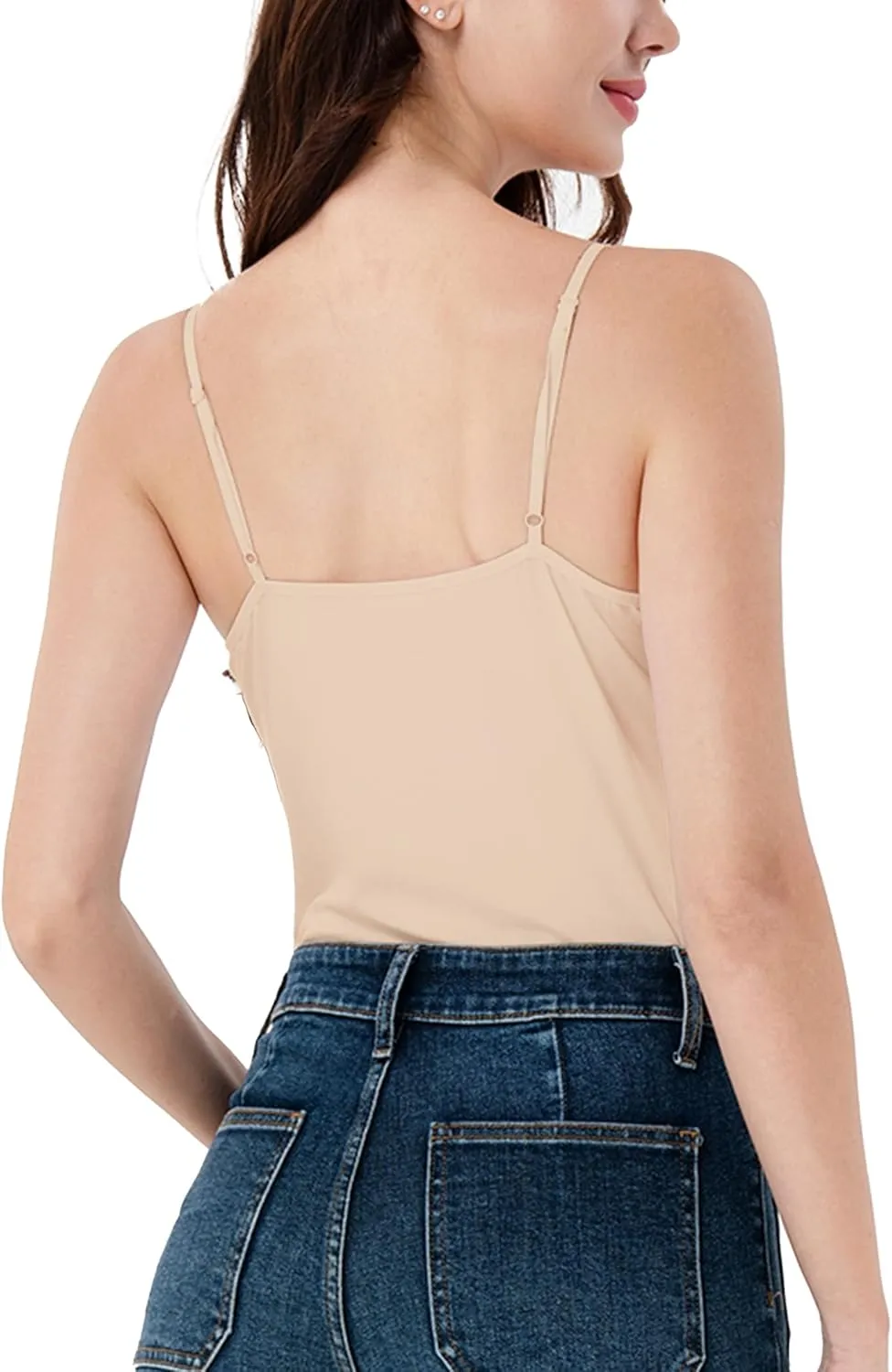DAVID ARCHY Cotton Camisoles for Women, Airy Soft Comfortable Adjustable Spaghetti Strap 3 Pack