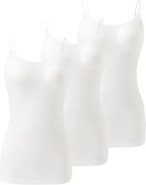 DAVID ARCHY Cotton Camisoles for Women, Airy Soft Comfortable Adjustable Spaghetti Strap 3 Pack