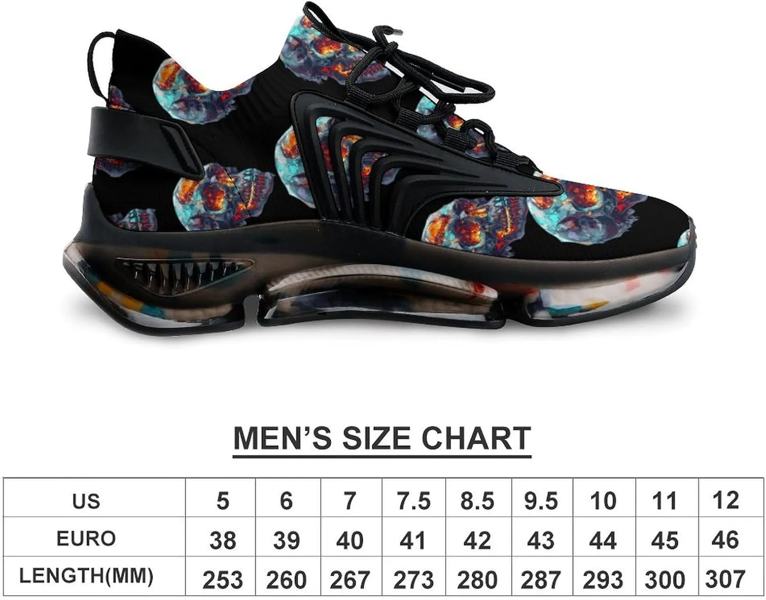 Dead Skull Men's Tennis Shoes Fashion Athletic Sneakers for Sport Walking Running Workout