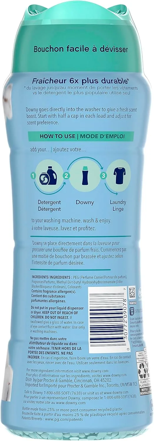 Downy In-Wash Laundry Scent Booster Beads, Cool Cotton, 18.2 oz