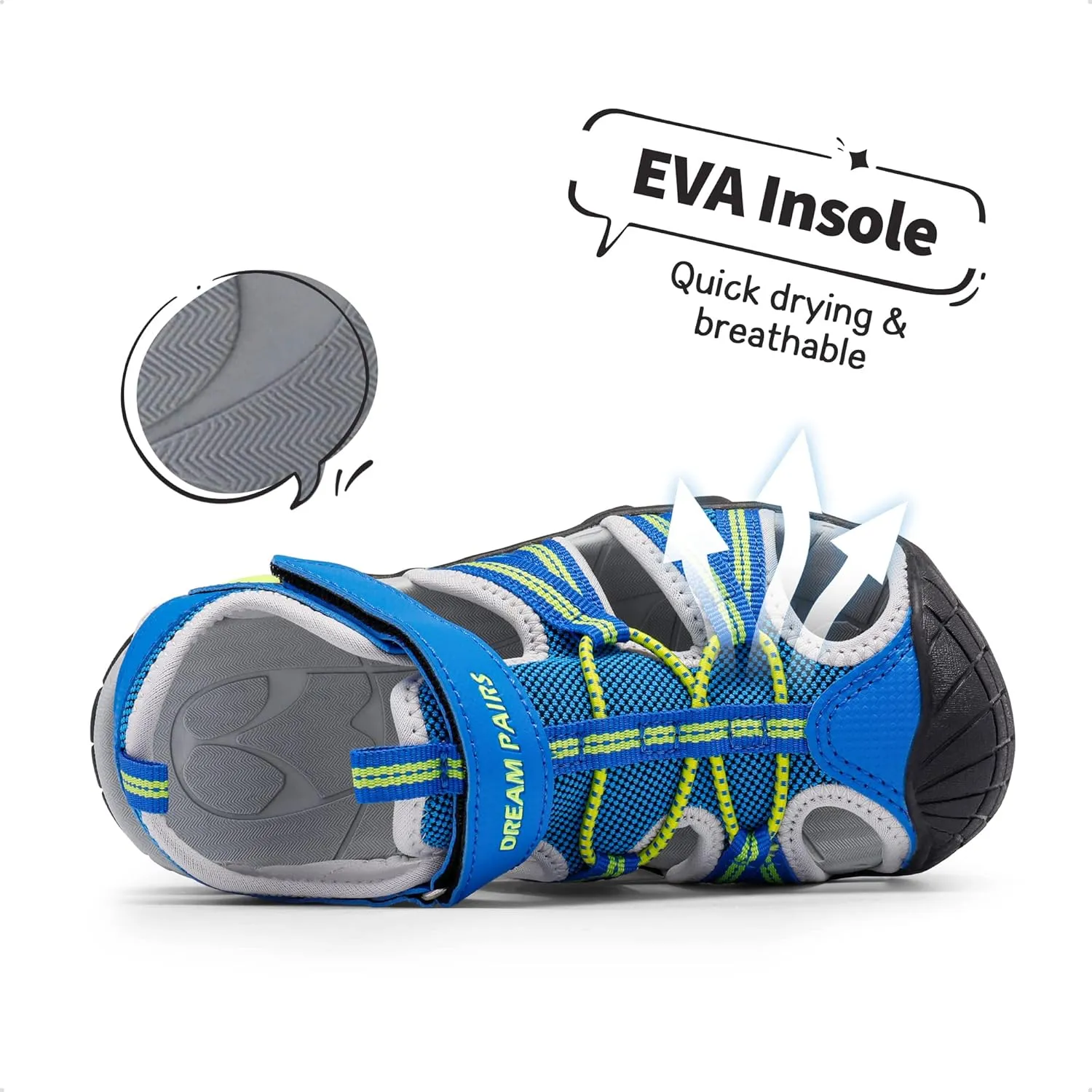 DREAM PAIRS Boys Girls Outdoor Summer Sport Athletic Sandals for Little/Big Kid