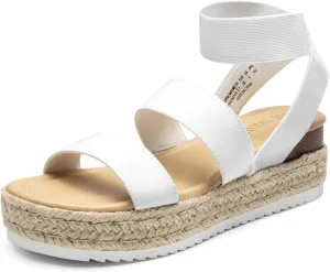 DREAM PAIRS Strappy Espadrille Platform Wedge Sandals for Women Dressy Summer, Comfortable Open Toe Sandals with Cushioned Insole and Ankle Strap Buckle