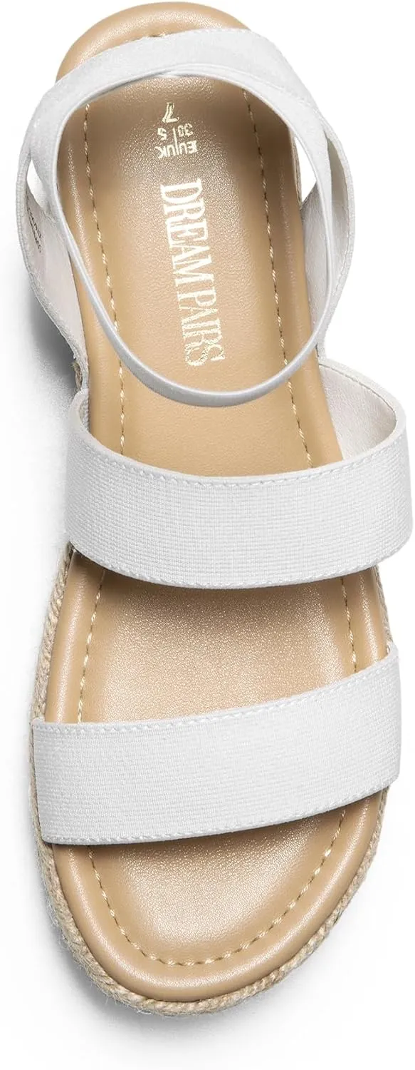 DREAM PAIRS Strappy Espadrille Platform Wedge Sandals for Women Dressy Summer, Comfortable Open Toe Sandals with Cushioned Insole and Ankle Strap Buckle