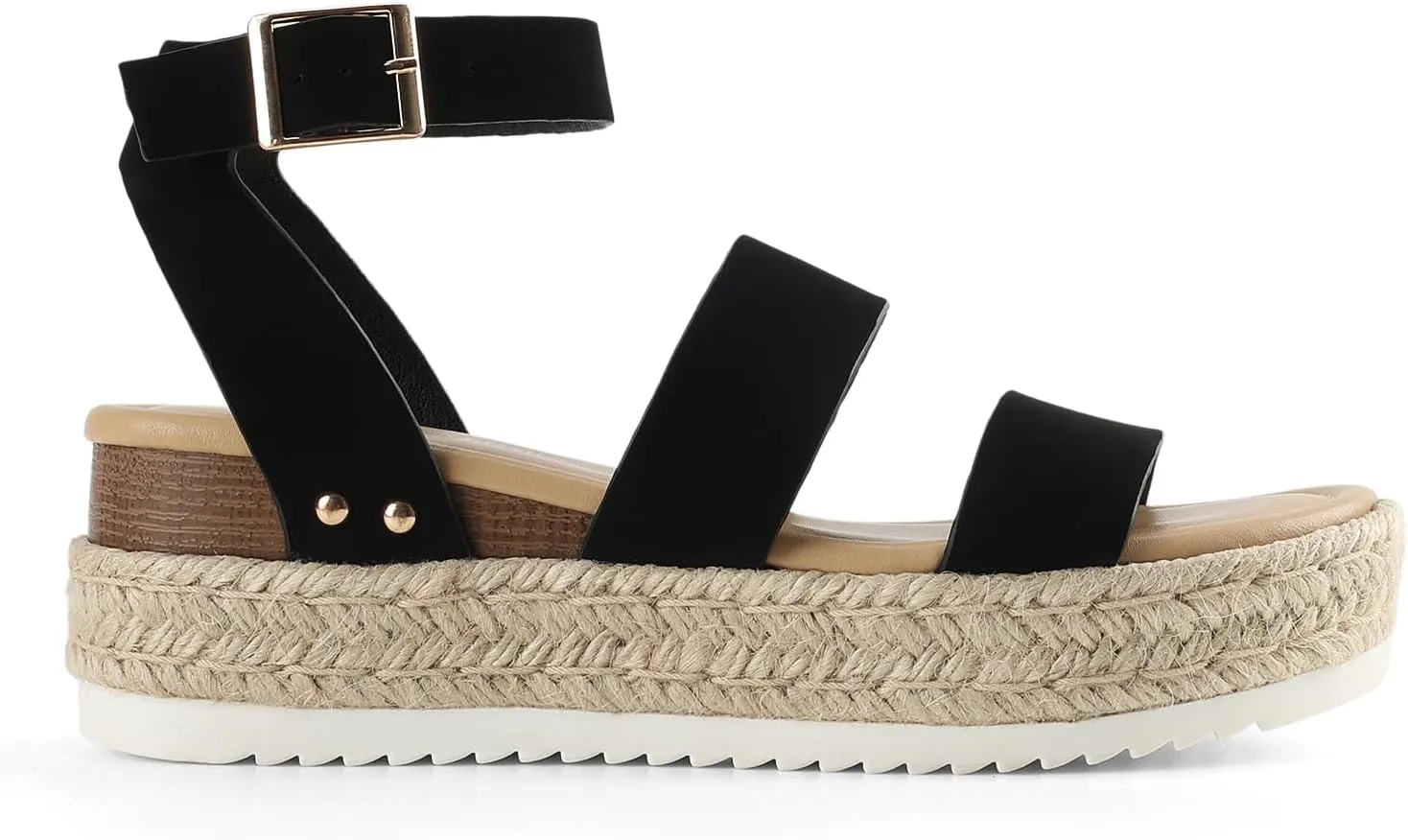 DREAM PAIRS Strappy Espadrille Platform Wedge Sandals for Women Dressy Summer, Comfortable Open Toe Sandals with Cushioned Insole and Ankle Strap Buckle