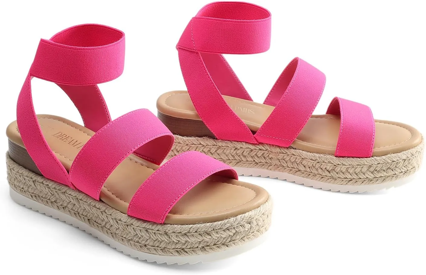 DREAM PAIRS Strappy Espadrille Platform Wedge Sandals for Women Dressy Summer, Comfortable Open Toe Sandals with Cushioned Insole and Ankle Strap Buckle