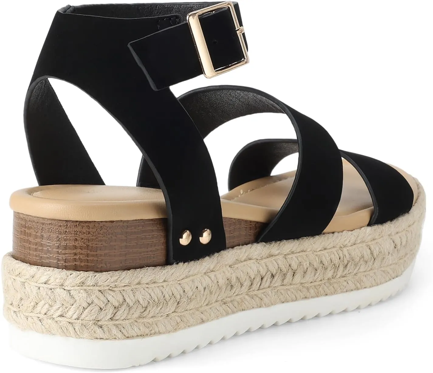 DREAM PAIRS Strappy Espadrille Platform Wedge Sandals for Women Dressy Summer, Comfortable Open Toe Sandals with Cushioned Insole and Ankle Strap Buckle