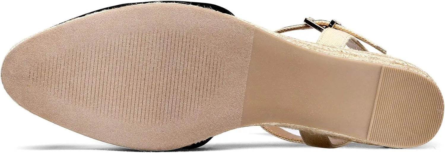 DREAM PAIRS Women's Closed Toe Elastic Ankle Strap Espadrilles Wedge Sandals