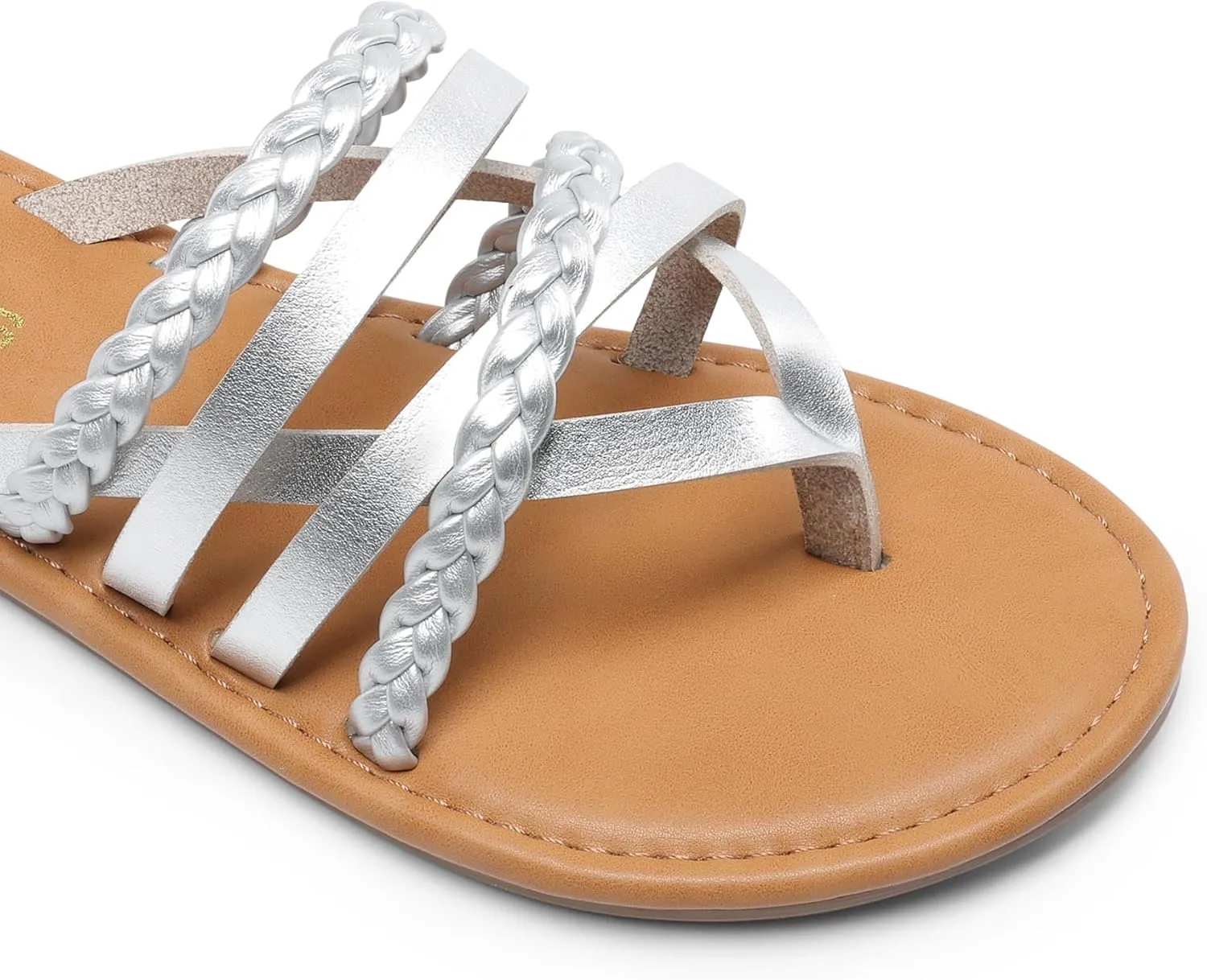 DREAM PAIRS Women's Flip Flops Round Toe Multi Strap lightweight Summer Beach Flat Casual Thong Sandals