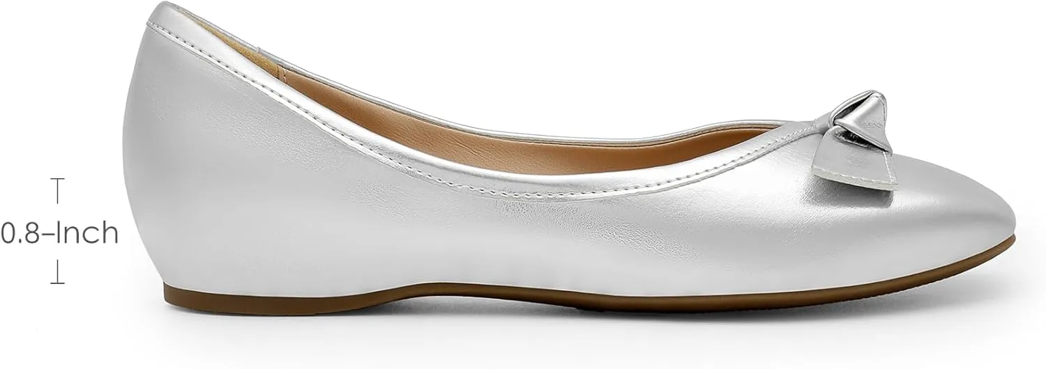 DREAM PAIRS Women's Low Wedge Dressy Flats, Comfortable Square Toe Rhinestone Wedding Shoes