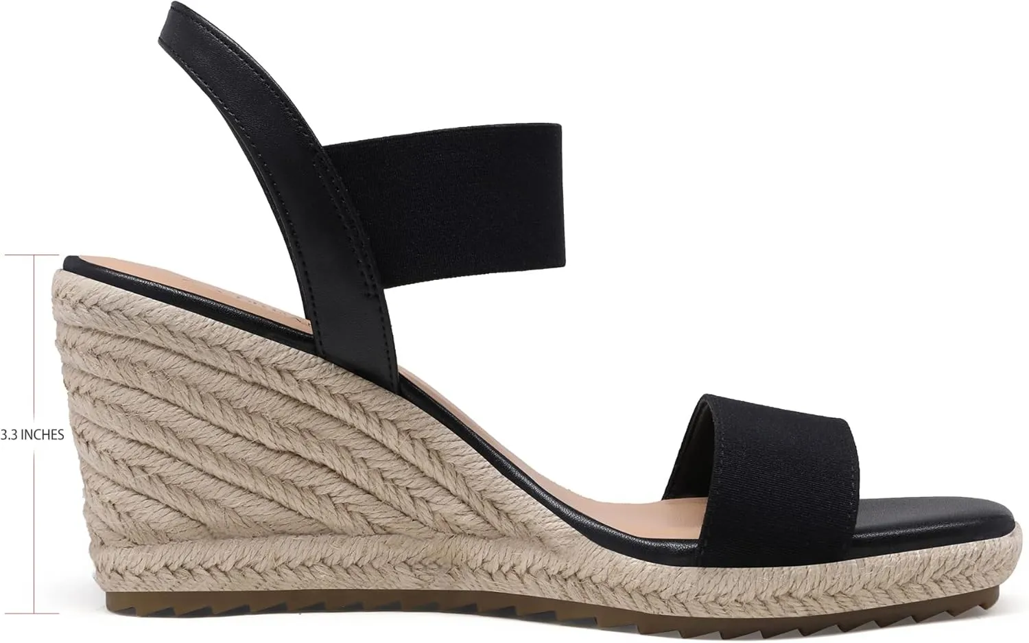 DREAM PAIRS Womens Open Toe Espadrilles Dressy Platform Sandals Slip on Elastic Ankle Strap Wedges Sandals