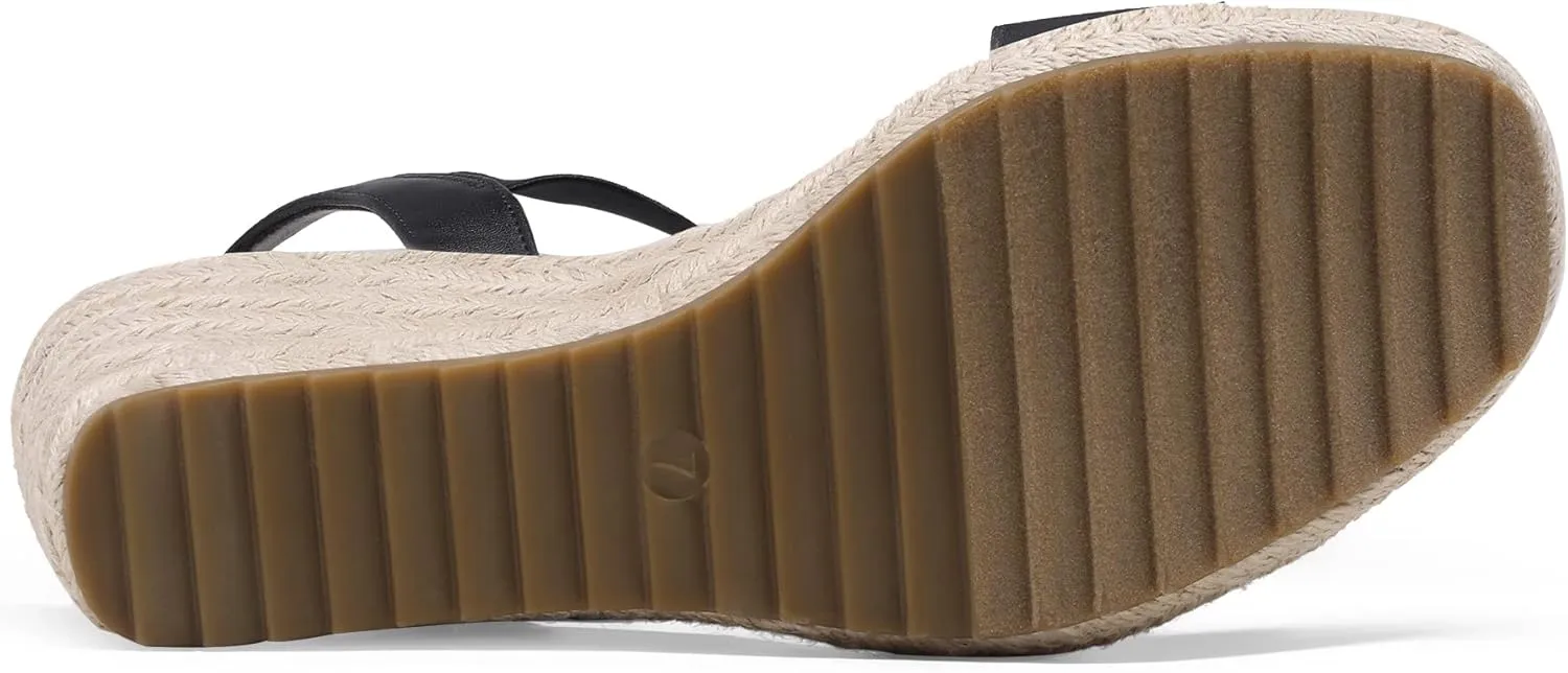 DREAM PAIRS Womens Open Toe Espadrilles Dressy Platform Sandals Slip on Elastic Ankle Strap Wedges Sandals