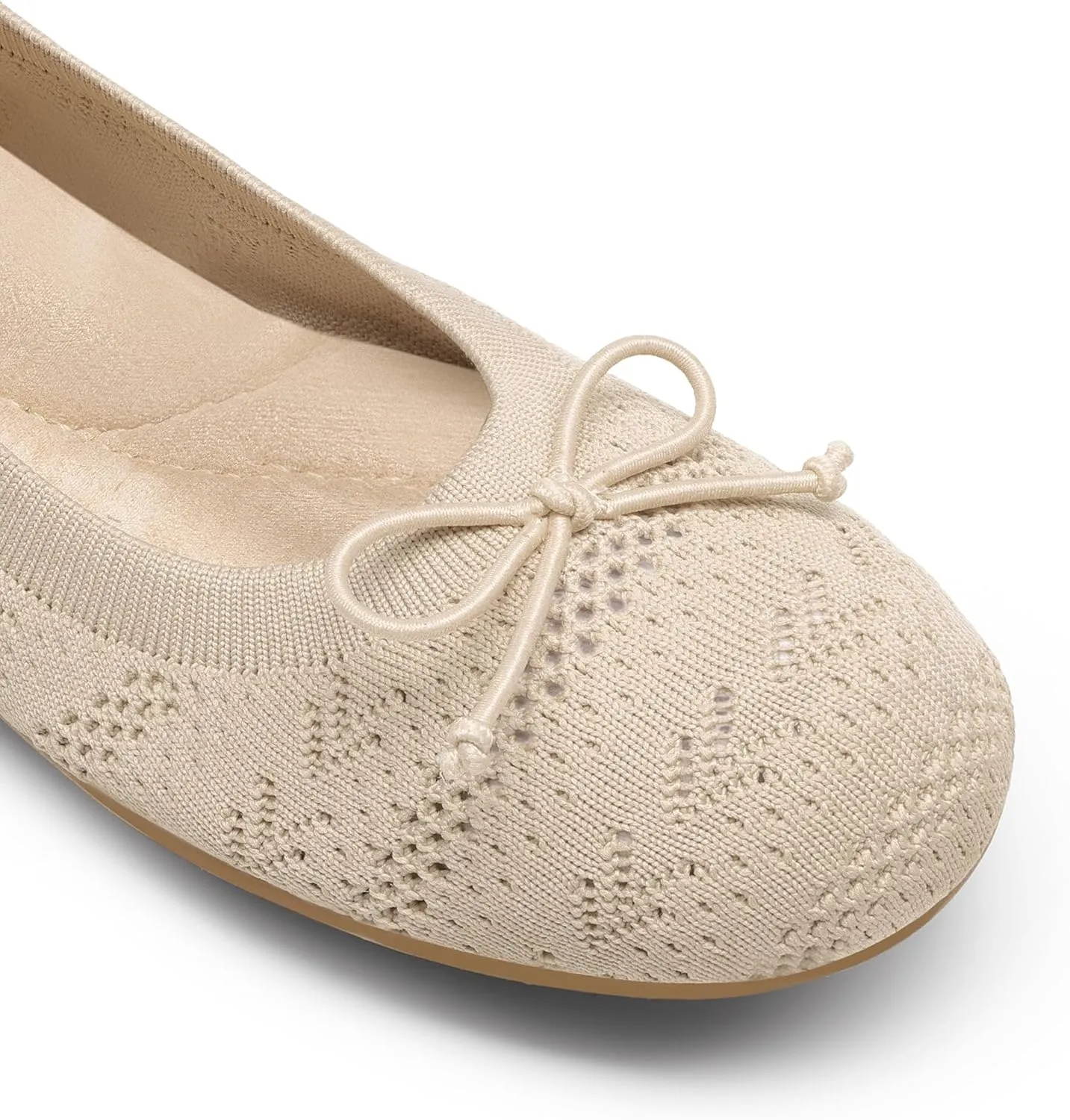 DREAM PAIRS Women's Round Toe Foldable Portable Knit Ballet Flats Comfortable Dressy Flats for Work Office Dress Shoes Business Casual