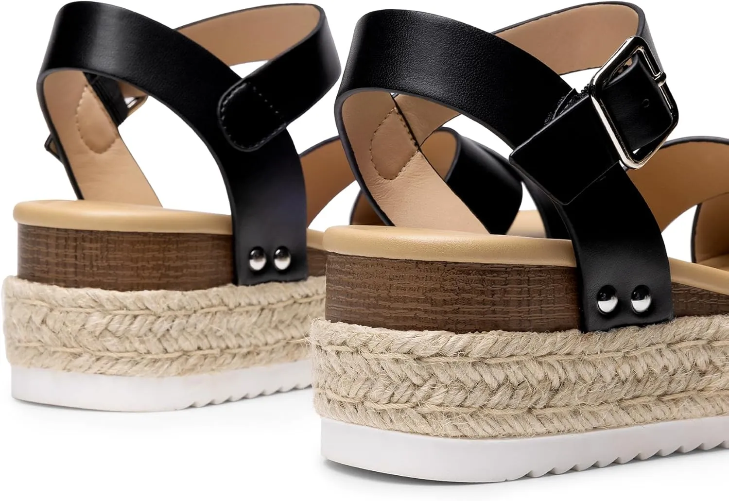 DREAM PAIRS Women's Stylish Platform Espadrille Wedge Sandals Round Toe Summer Causal Shoes Crisscross Band Adjustable Ankle Strap Buckle