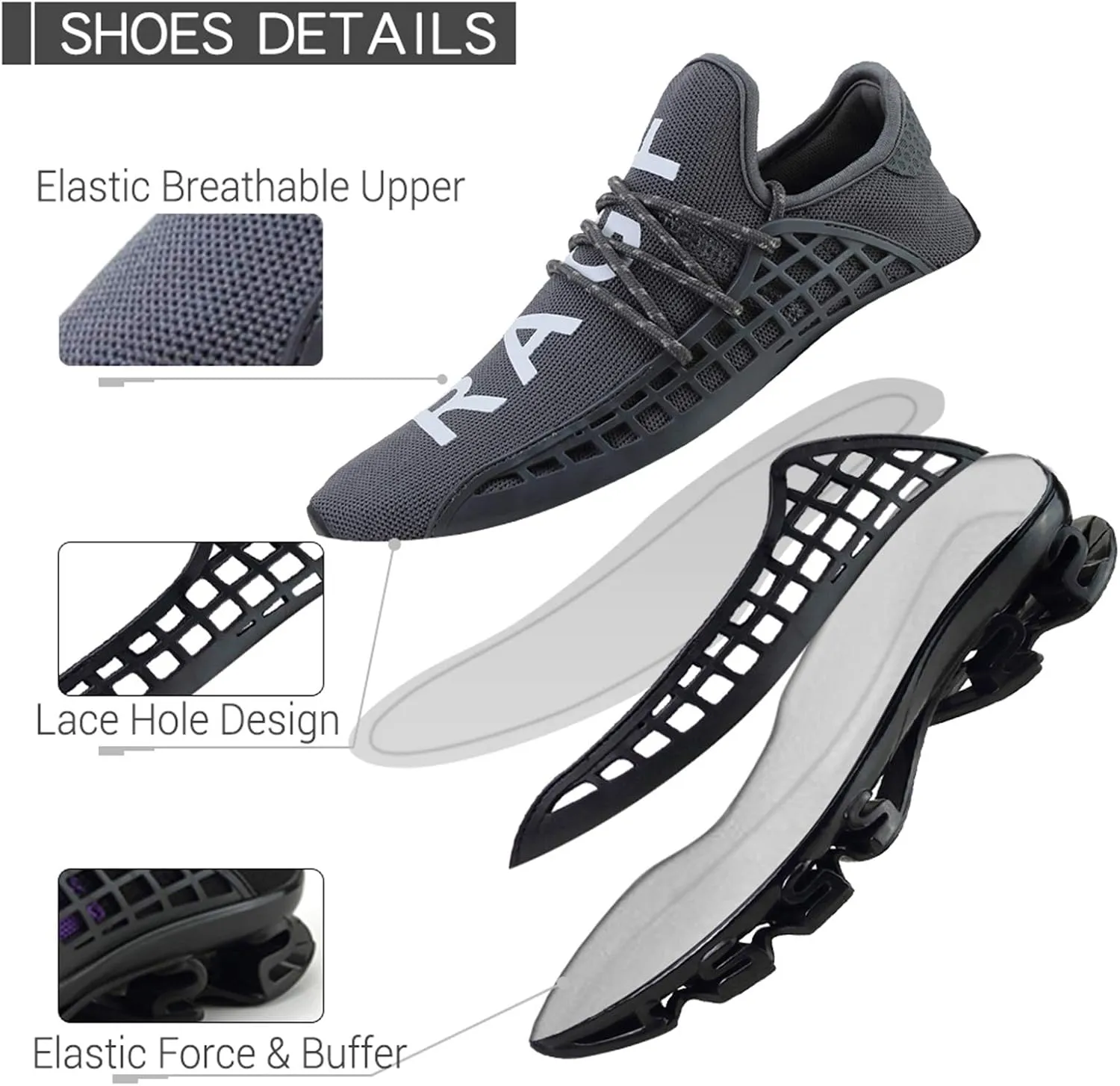 DUORO Mens Slip On Road Running Shoes Breathable Lightweight Comfortable Walking Shoes Athletic Gym Tennis Shoes for Men