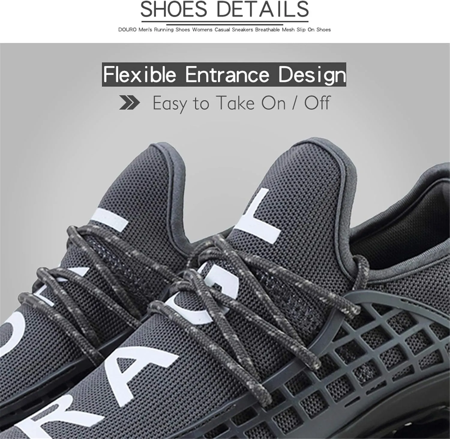 DUORO Mens Slip On Road Running Shoes Breathable Lightweight Comfortable Walking Shoes Athletic Gym Tennis Shoes for Men