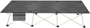 Durable & Sturdy Black Outdoor Folding Bed, Sturdy Design, Comfortable Outdoor Resting Equipment Folds Flat for Easy Storage(Gray)