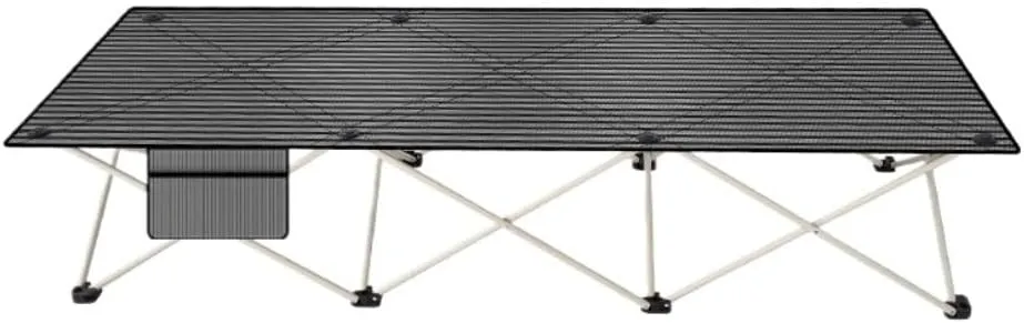 Durable & Sturdy Black Outdoor Folding Bed, Sturdy Design, Comfortable Outdoor Resting Equipment Folds Flat for Easy Storage(Gray)