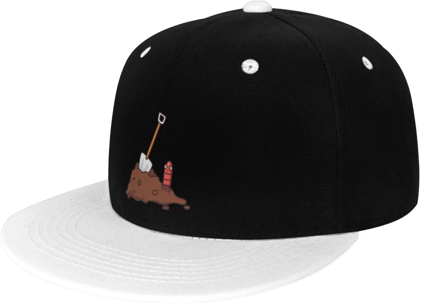 Earthworms and Shovels Snapback Hat for Men Women Baseball Cap Trucker Flat Bill Hats Dad Caps