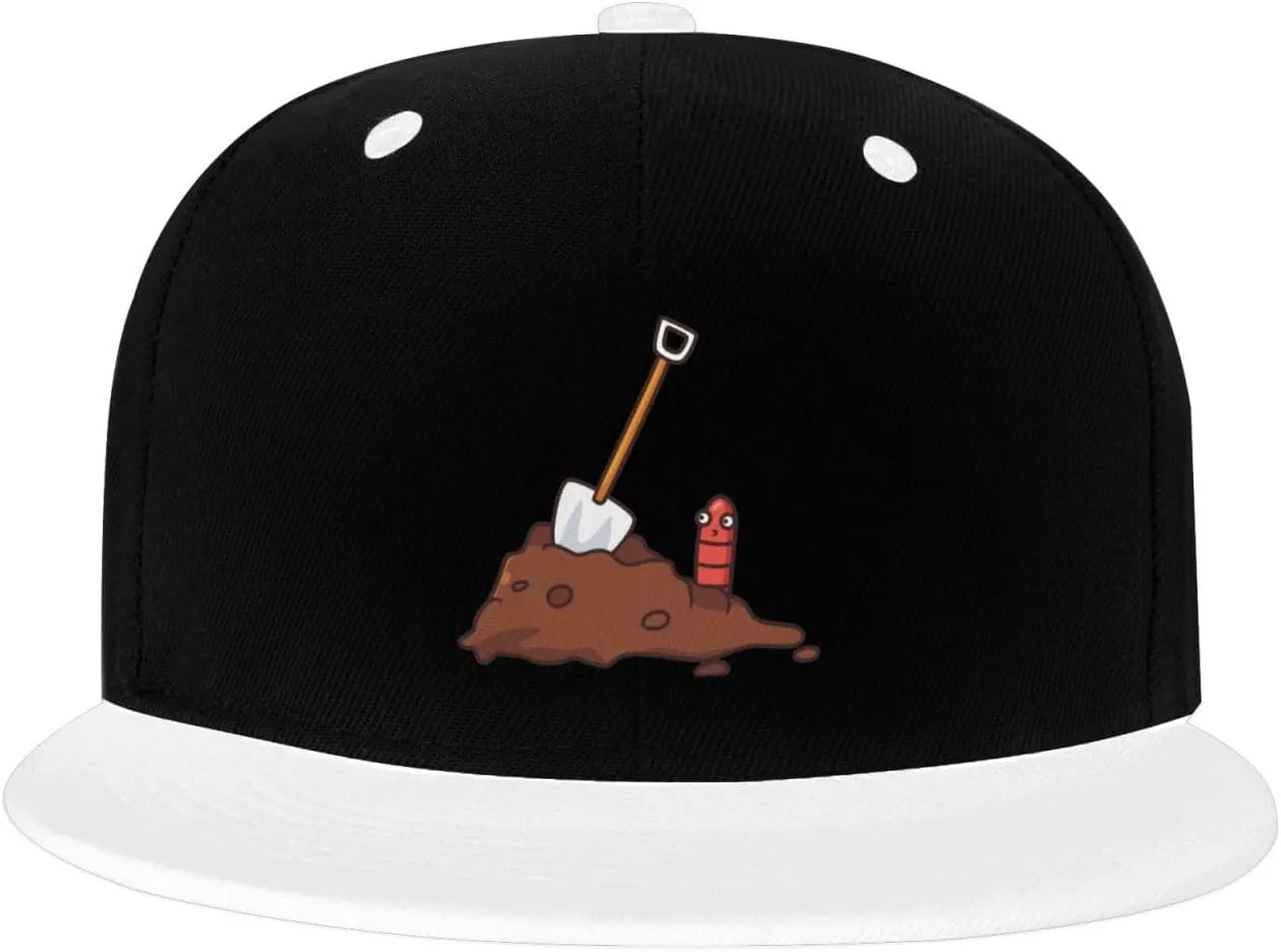 Earthworms and Shovels Snapback Hat for Men Women Baseball Cap Trucker Flat Bill Hats Dad Caps