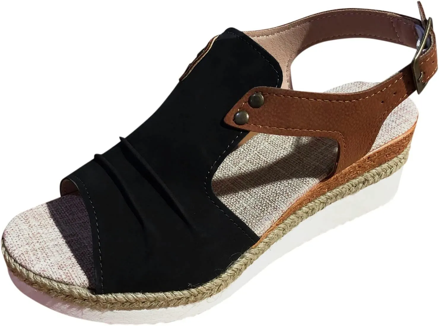 Eduavar Womens Sandals Casual Comfort Non Slip Walking Platform Sandals with Arch Support Lightweight Summer Beach Footwear