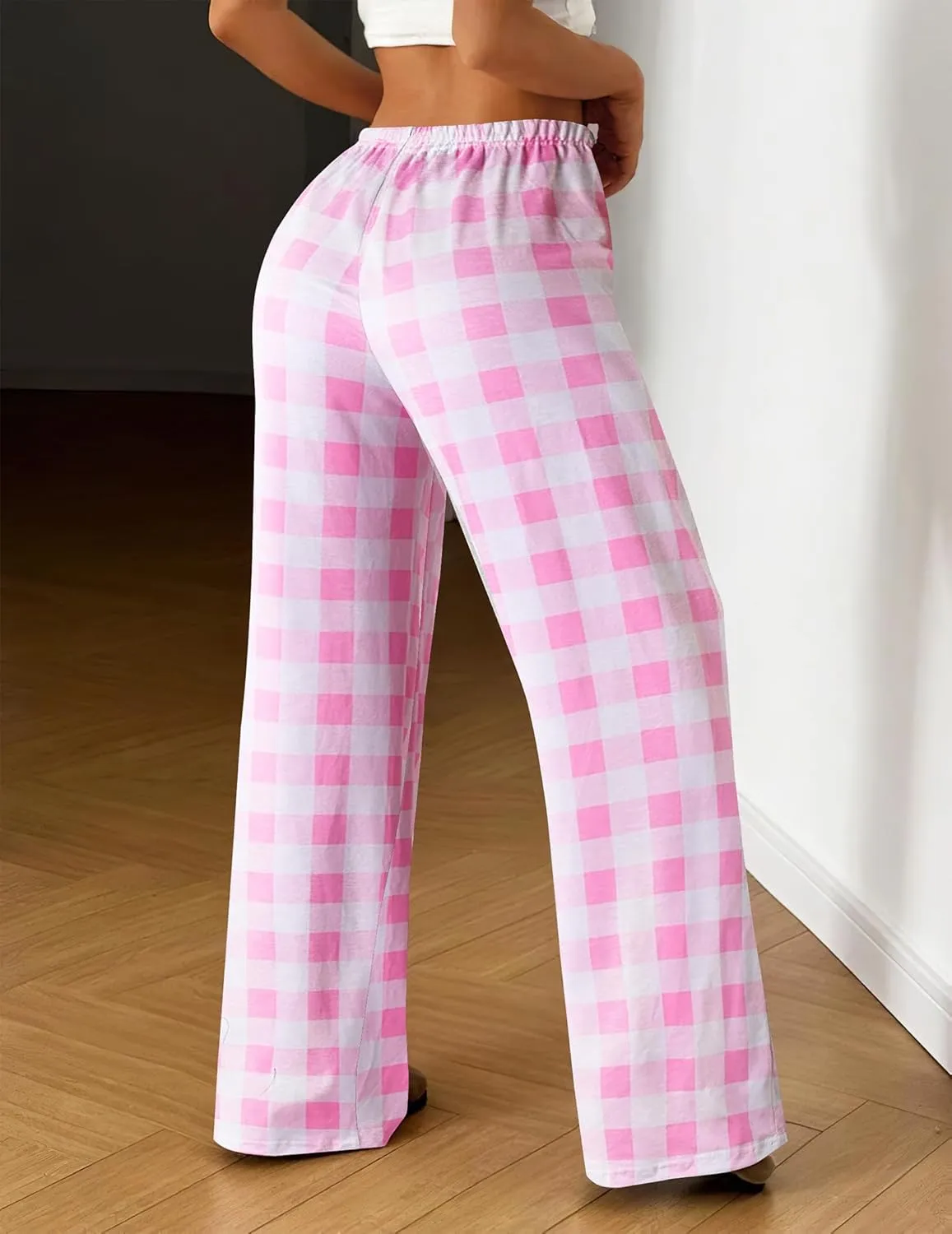 Ekouaer Women Pajama Pants Comfy Pj Bottom with Pockets Stretch Plaid Sleepwear