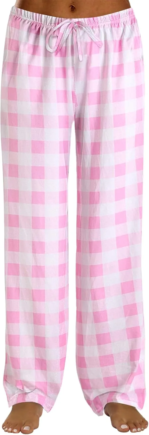 Ekouaer Women Pajama Pants Comfy Pj Bottom with Pockets Stretch Plaid Sleepwear