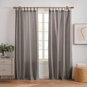 Elrene Home Fashions Rhodes Solid Indoor/Outdoor Window-Curtain Set, 2 Panels, 52 inches X 95 inches, Gray