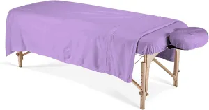 Epic Cotton 3-Piece Egyptian Cotton Massage Table Sheet Set - Facial Bed Cover - Includes Flat and Fitted Sheets with Face Cover - Lilac