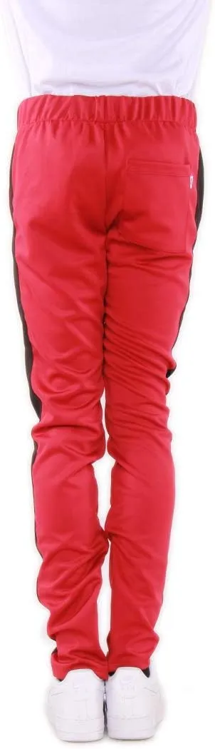 EPTM Men's Stripe Track Pants Slim Fit with Ankle Zippers
