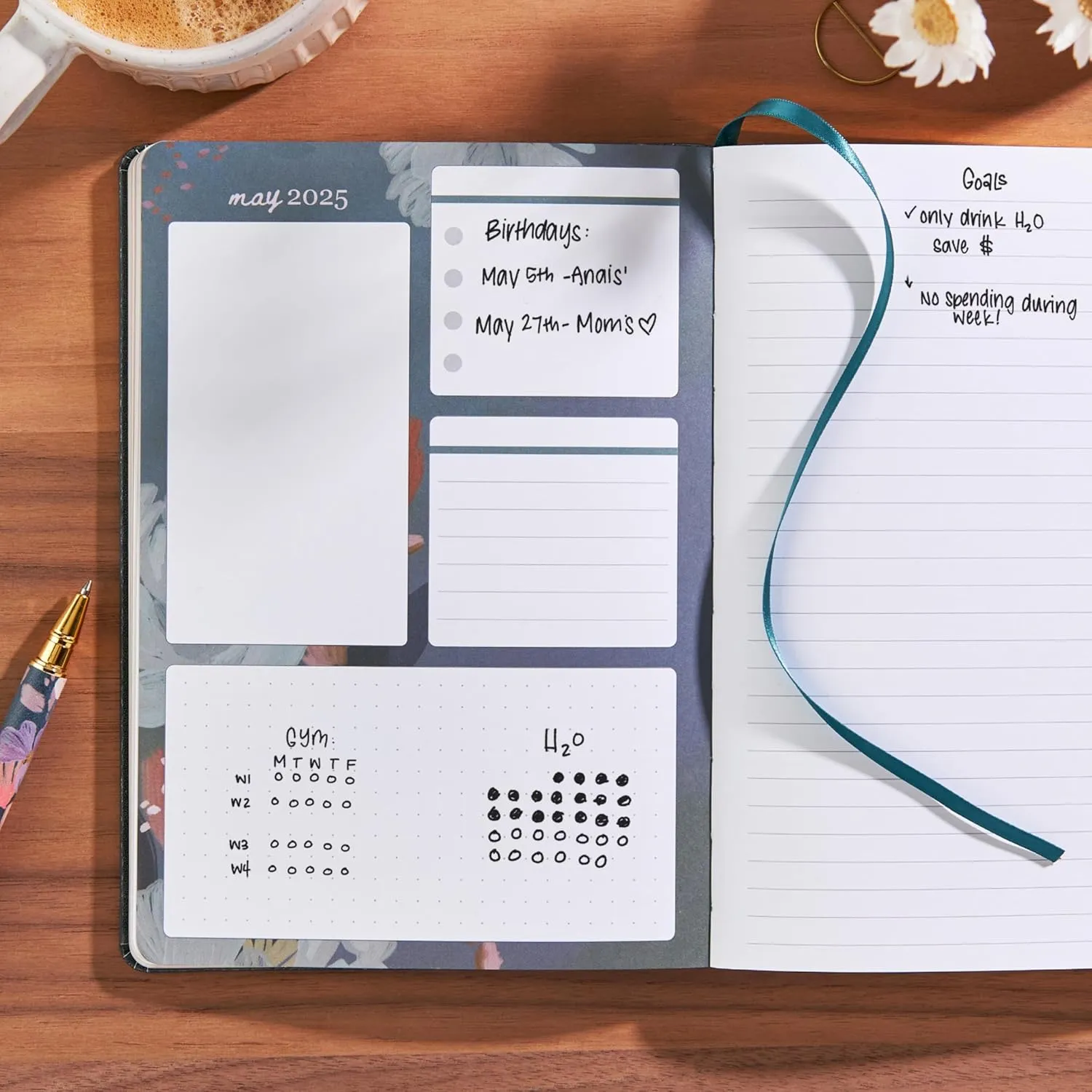 Erin Condren 2025 Softbound Life Planner (Jan - Dec 2025), A5 12-Month Weekly & Monthly Planner Journal, Horizontal Layout, Soft Cover, Layflat Binding, Peacock Cover & Bold Blooms Interior