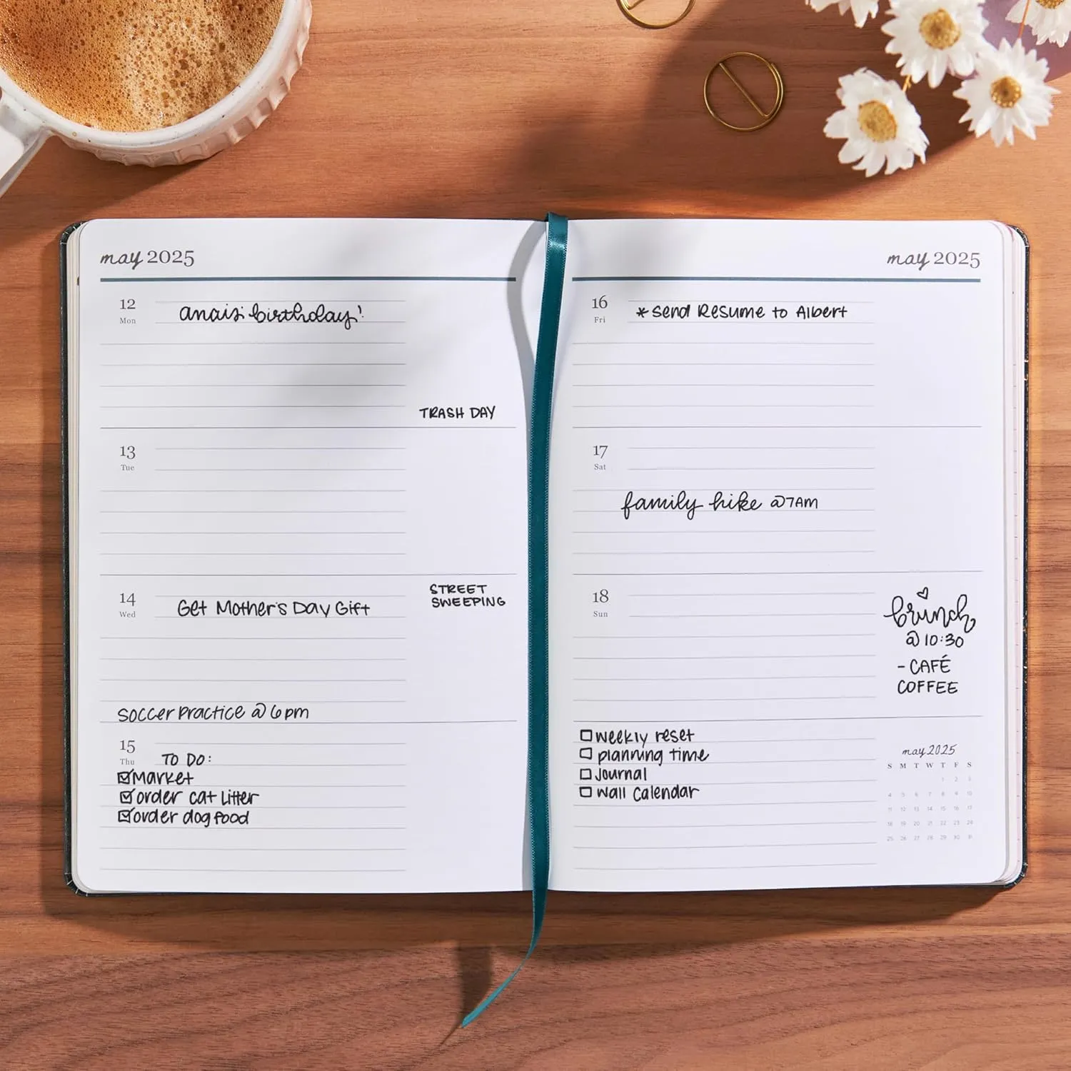 Erin Condren 2025 Softbound Life Planner (Jan - Dec 2025), A5 12-Month Weekly & Monthly Planner Journal, Horizontal Layout, Soft Cover, Layflat Binding, Peacock Cover & Bold Blooms Interior