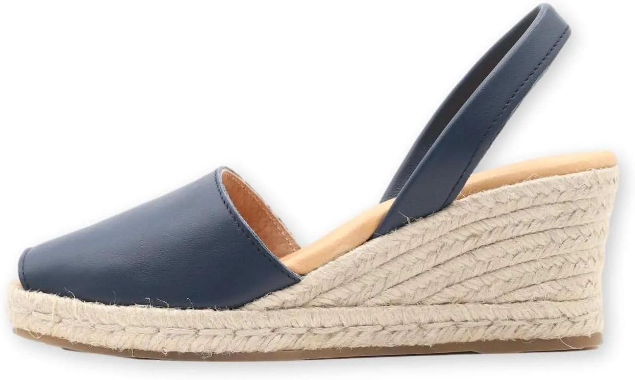 Espadrille Wedges for Women – Dressy Soft Leather Peep Toe Women’s Wedge Sandals, Casual Summer Slip on Espadrilles