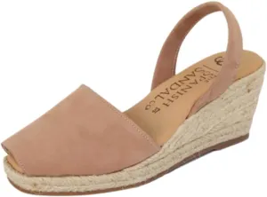Espadrille Wedges for Women – Dressy Soft Leather Peep Toe Women’s Wedge Sandals, Casual Summer Slip on Espadrilles