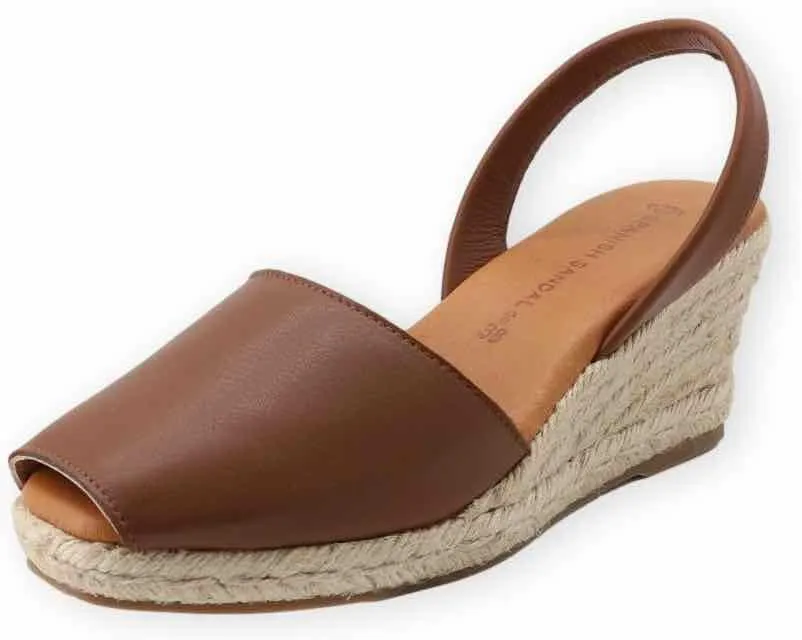 Espadrille Wedges for Women – Dressy Soft Leather Peep Toe Women’s Wedge Sandals, Casual Summer Slip on Espadrilles
