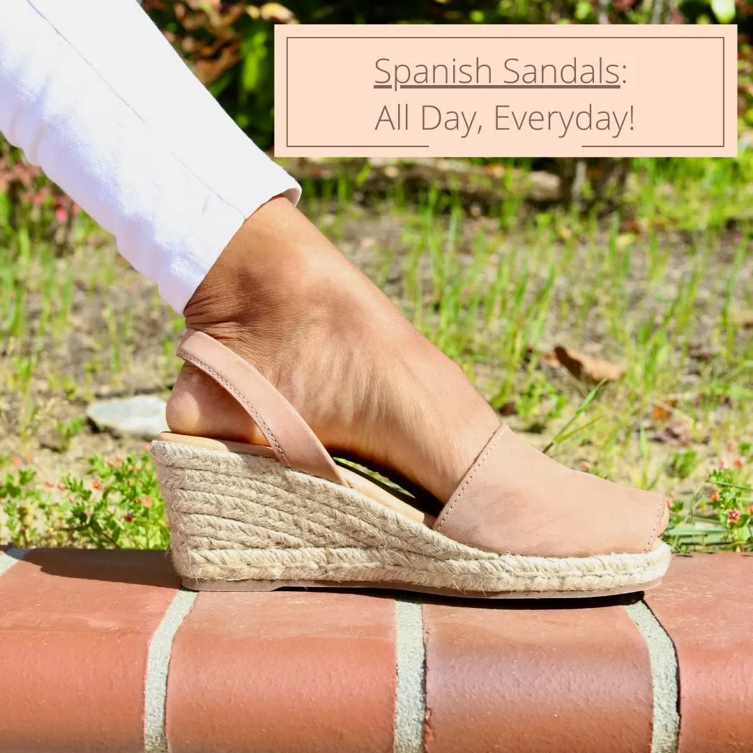 Espadrille Wedges for Women – Dressy Soft Leather Peep Toe Women’s Wedge Sandals, Casual Summer Slip on Espadrilles