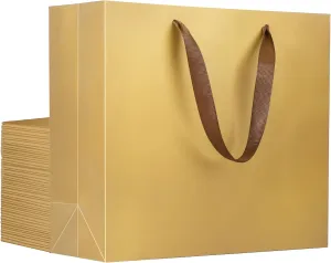 EUSOAR Gift Bags - Bulk 50pcs, 12.5"x4.5"x11" Paper Bags with Handles for Thank You Presents, Merchandise, Shopping, Retail Wrapping, Craft, Grocery, Boutique, Party Favors, Wedding