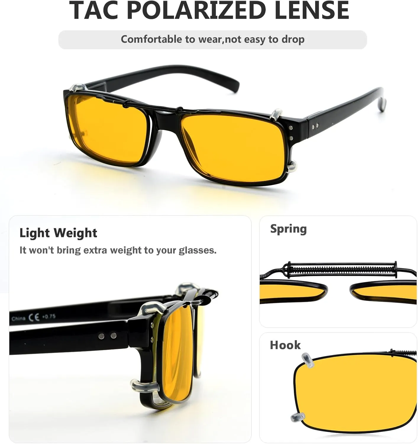Eyekepper Easyclip Spring Polarized Clip On Sunglasses