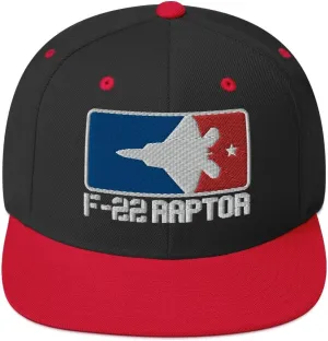 F-22 Raptor Military Combat Fighter Jet Silhouette Pilots Aviation Enthusiasts Embroidered F22 Snapback Hat