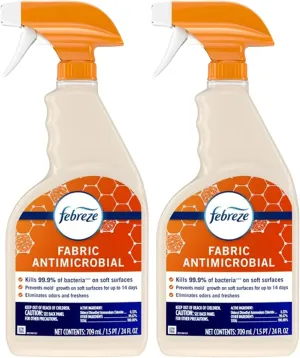 Febreze Fabric Odor-Fighting Sanitizing Fabric Spray for All Fabrics in Hotels, Restaurants and Businesses, Fresh Clean Scent, 24 Fl oz, (Pack of 2)
