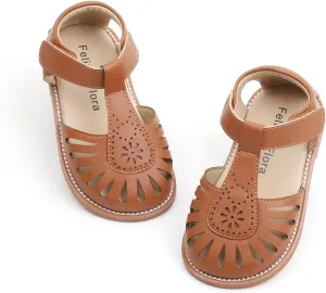 Felix & Flora Toddler Girls Sandals Soft Rubber Princess Flat Shoes Summer Flower Girl Shoes