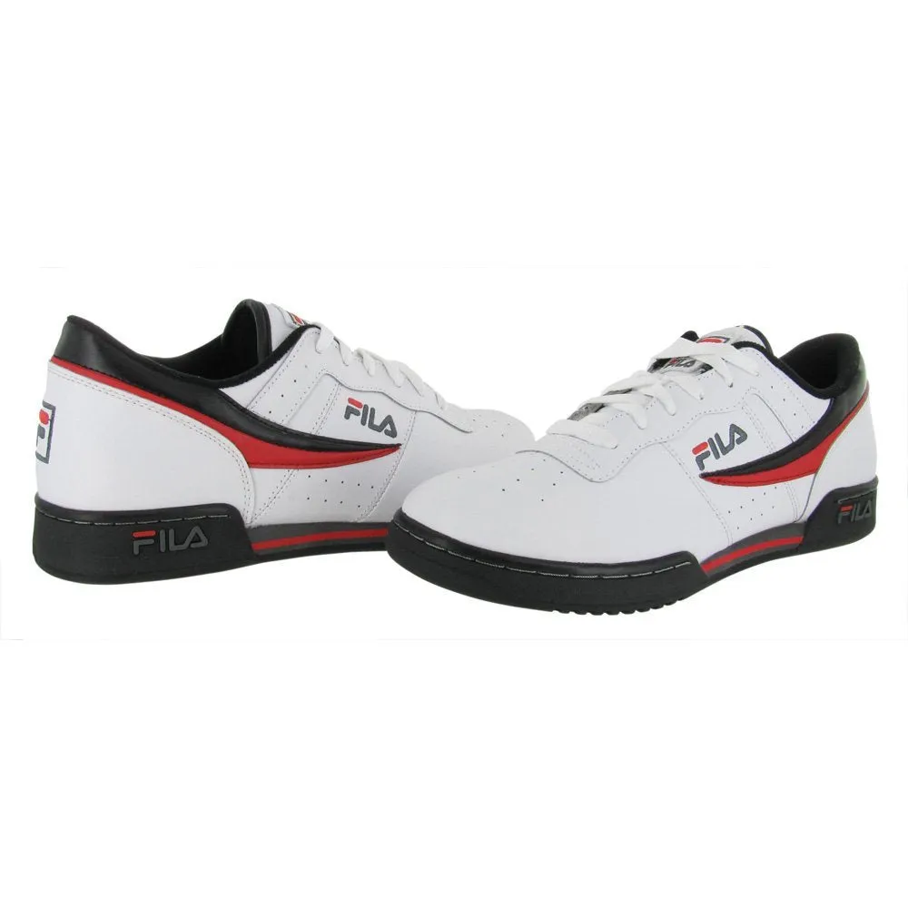 Fila Men's Original Fitness Lea Classic Sneaker, White-Black-Poppy Red, 10 M US