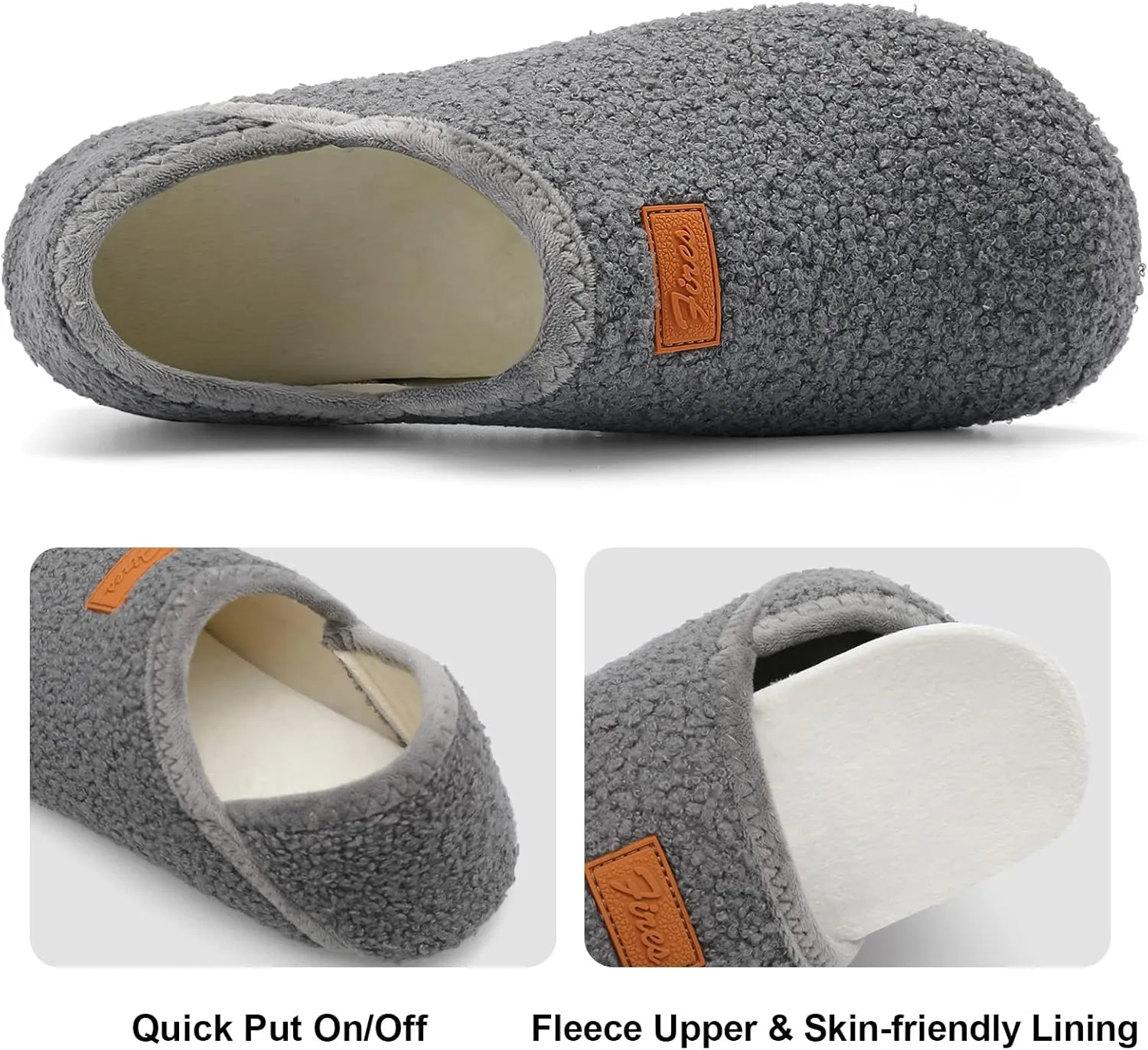 Fires Womens Mens Slippers with Rubber Sole Soft-Lightweight House Slipper Socks Around House Shoes Non Slip Indoor/Outdoor