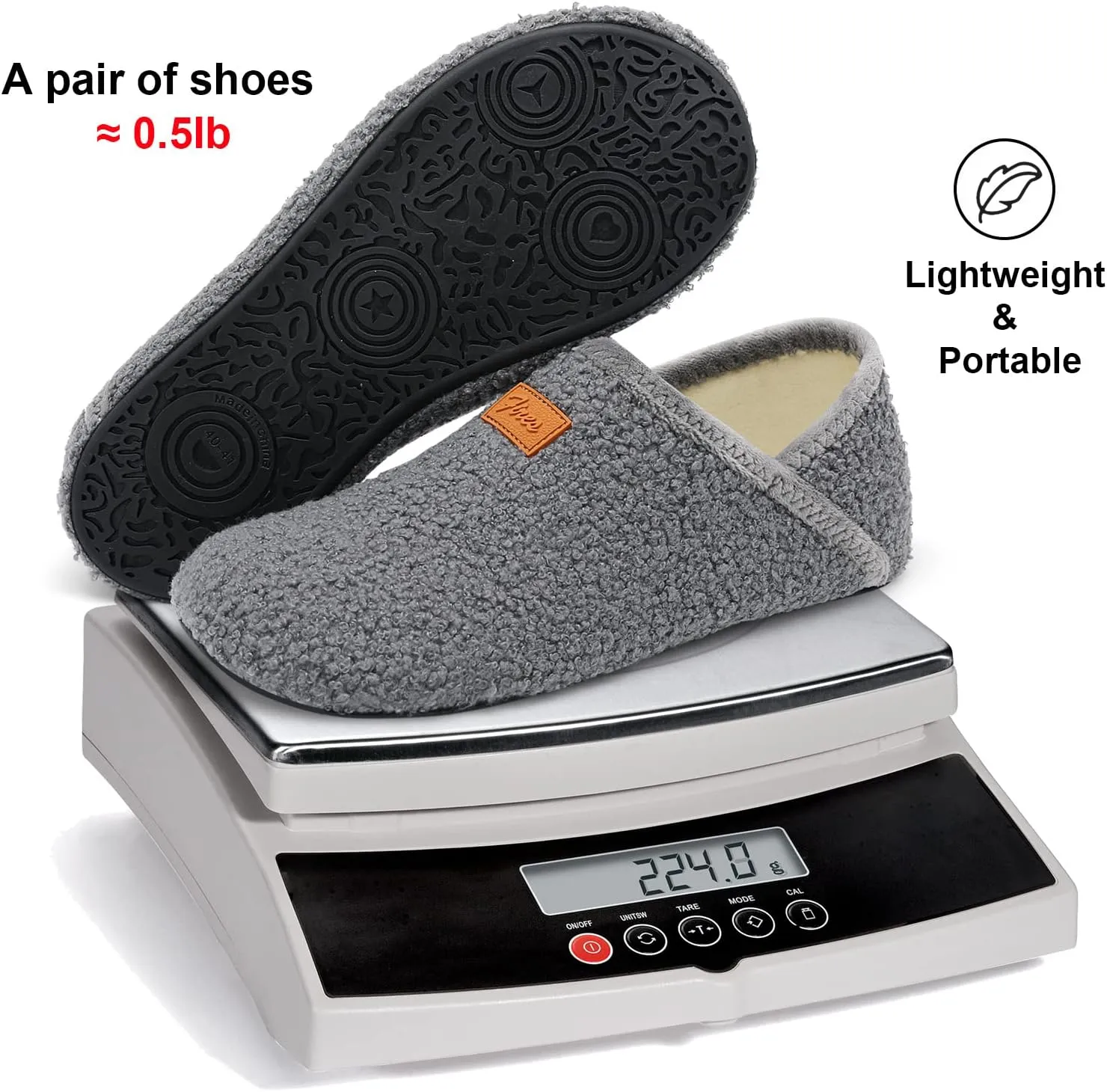 Fires Womens Mens Slippers with Rubber Sole Soft-Lightweight House Slipper Socks Around House Shoes Non Slip Indoor/Outdoor