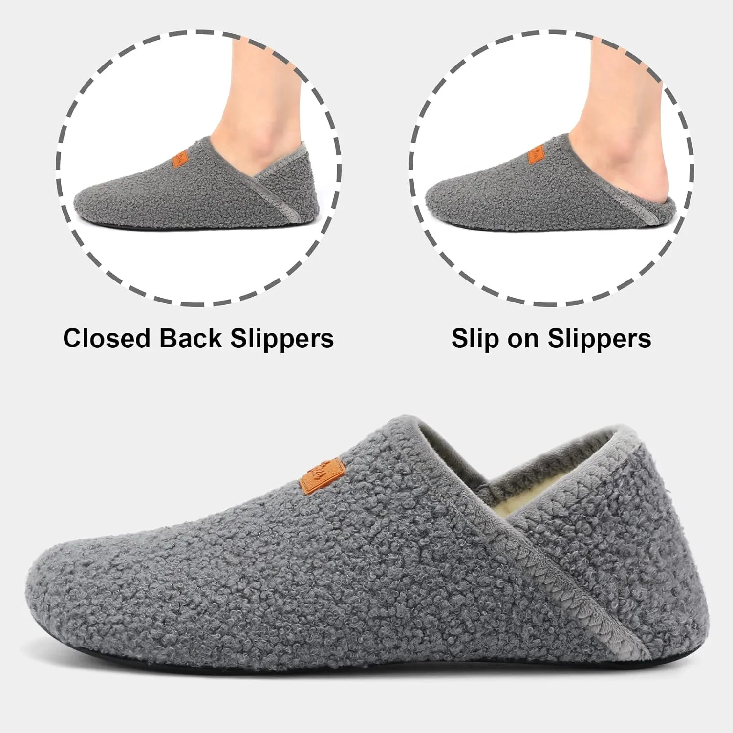 Fires Womens Mens Slippers with Rubber Sole Soft-Lightweight House Slipper Socks Around House Shoes Non Slip Indoor/Outdoor