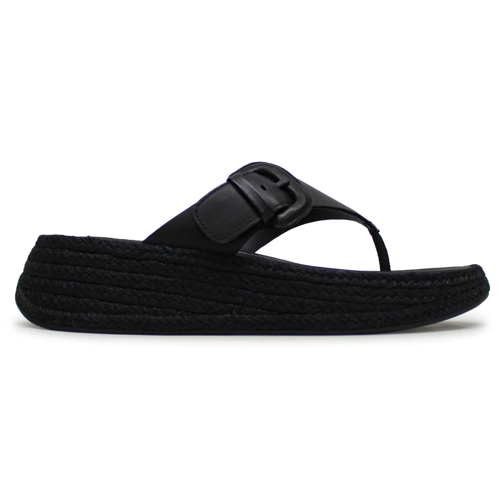 FitFlop F Mode Adjustable Flatform Toe Post Leather Women's Toe Post Sandals