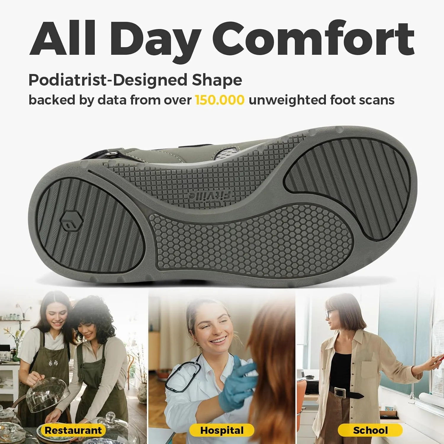 FitVille Women's Diabetic Shoes Extra Wide Width Diabetic Sandals for Women, Diabetic Walking Shoes Adjustable Closure Arch Support Orthopedic Shoes for Swollen Feet Plantar Fasciitis